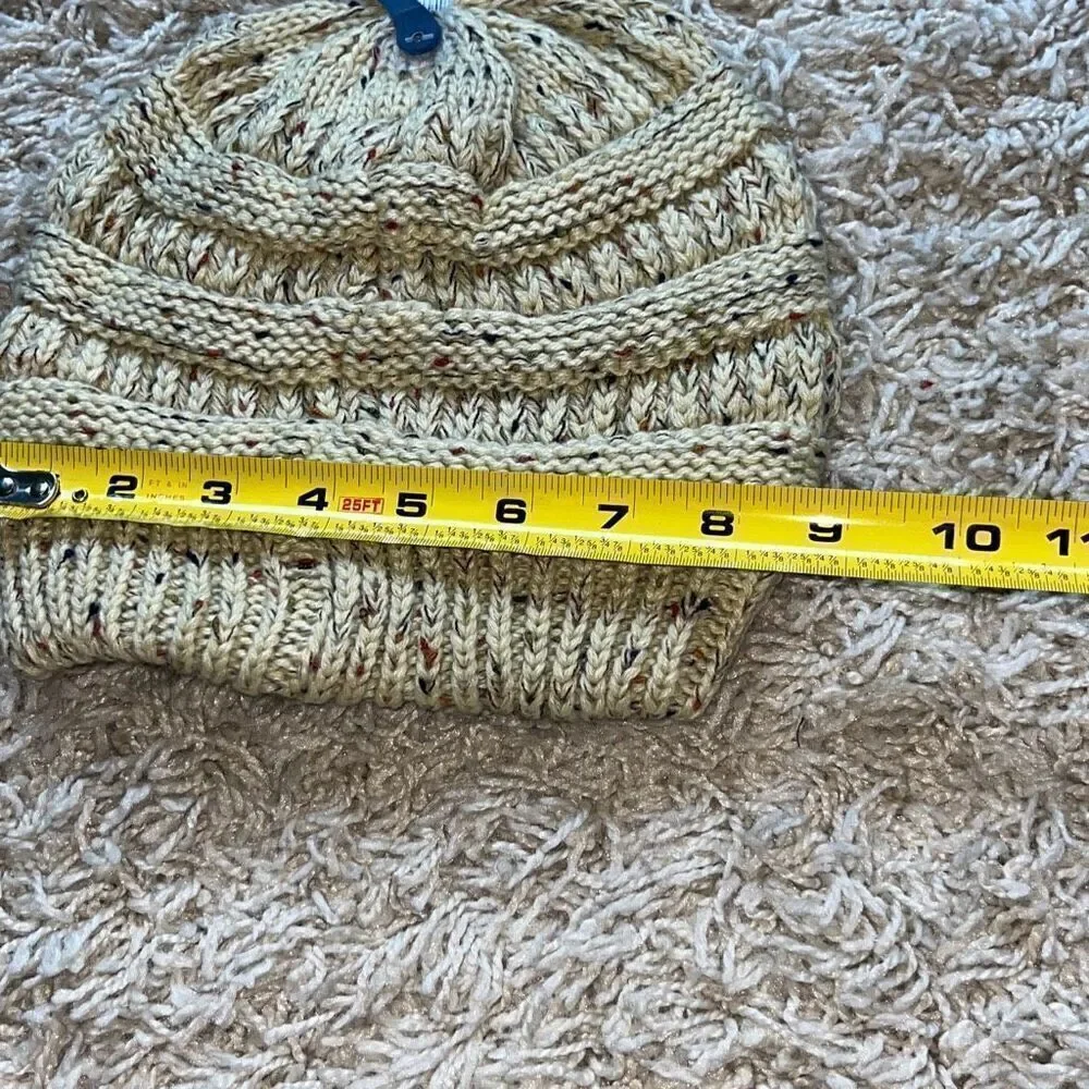 NWT C.C Colorful Lemonade Confetti Cable Knit Beanie